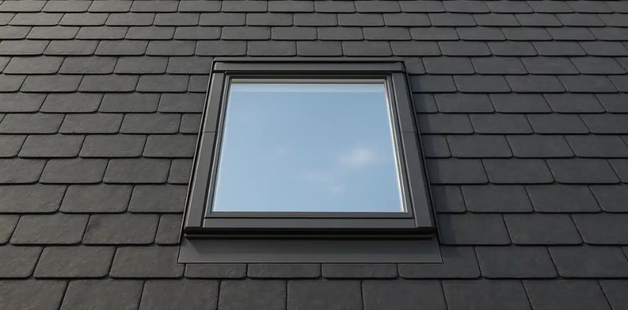 Fenêtre de toit installée sur une toiture pour apporter lumière naturelle dans les combles